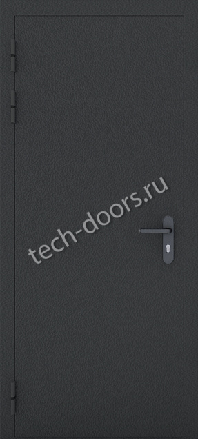 Противопожарная однопольная дверь черная 880x2050